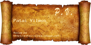 Patai Vilmos névjegykártya